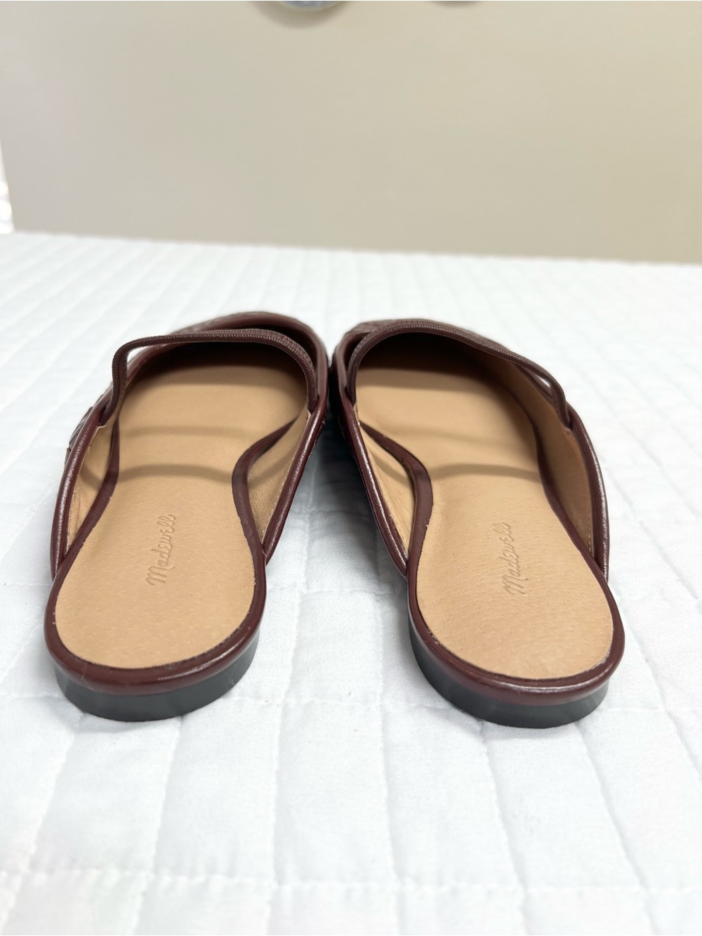 Madewell The Greta Ballet Flat Mule in Deep Merlot Weave Maroon Size 9.5 - Picture 5 of 9